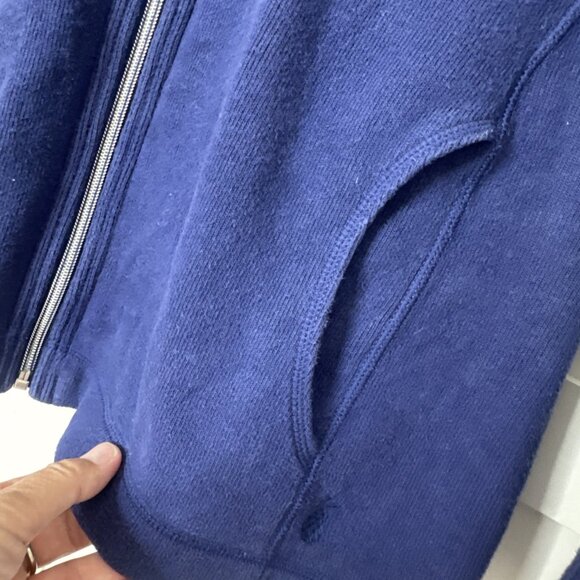 Tommy Bahama Blue Full Zip Sweater | Women's Large Round Neck - Picture 9 of 16